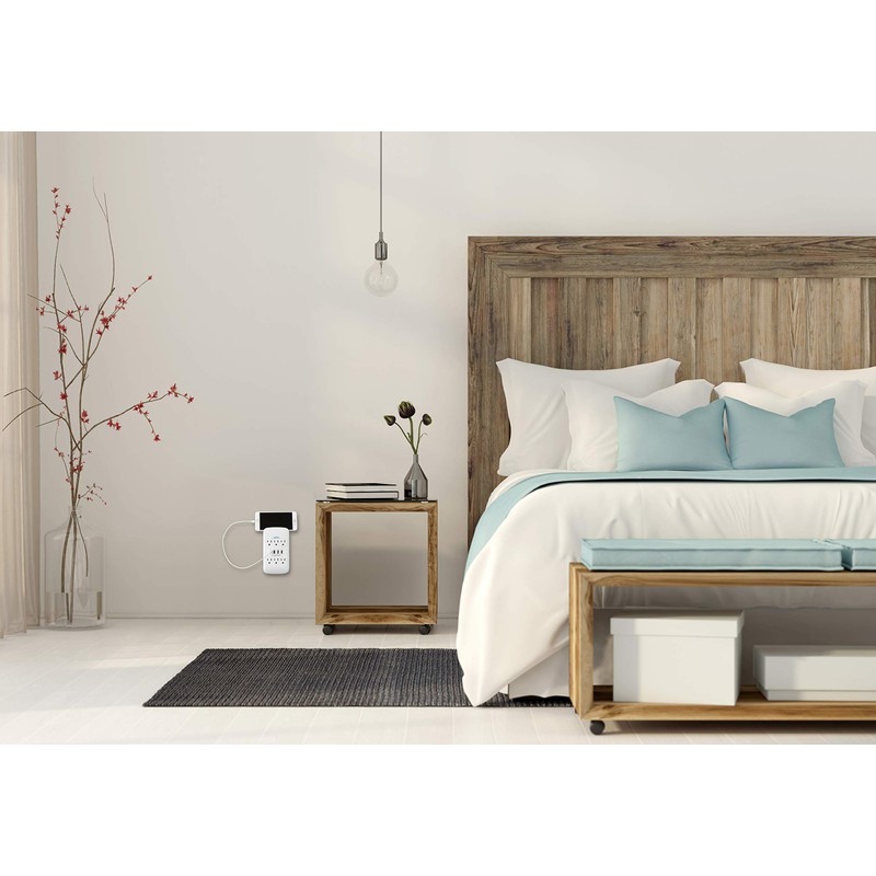 Charging Essentials 6 AC Outlets + 4 USB Ports Wall