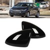 2Pcs Door Mirror Cap Left Right Glossy Black Rearview Mirror