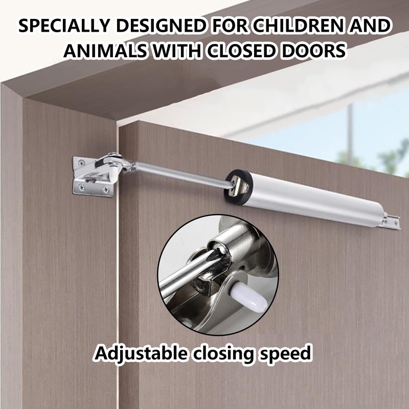 Landrain Automatic Door Closer, No Drilling, Door Recliner for Interior