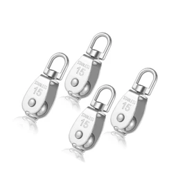 Mirhua M15 Pulley, Small Pulley, Rope Pulley, Climbing, Swivel, Load Capacity 77.1 lbs (35 kg), Corrosion Resistant, Durable, Abrasion Resistant (Set of 2)