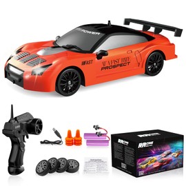 Remote Control Car RC Drift Car 2.4GHz 1:24 Scale 4WD 15KM/H High Speed Model Vehicle with LED Lights Drifting Tire Racing Sport Toy Car for Adults Boys Girls Kids Gift 2Pcs Rechargeable Batteries