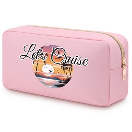 Cruise Trip Gift Cruise Travel Toiletry Bag Gift for Women Girls Cruise Vacation Double Side Travel Cosmetic Pouch Cruise Lover Summer Vacation Gift for Friend Cruise Carnival Cruise Themed Gift