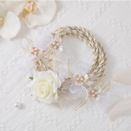 Wedding Lasso Rope Lazo para Boda Catholic Traditional Wedding Ceremony Cord Lazo para Boda Los Novios Cristiana White Gold Accent Rope Mexico Bridal Gift