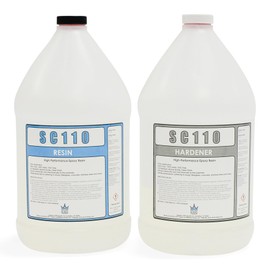ResTech Environmental Products LLC UV Resistant Marine Grade EPOXY Resin (1 Gallon Kit) * Clear * Non-Toxic * Boat * BAR TOP * Table TOP * Fiberglass * Wood * Laminating