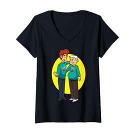 Womens Cartoon Characters In Matching Outfits For Kids V-Neck T-Shirt