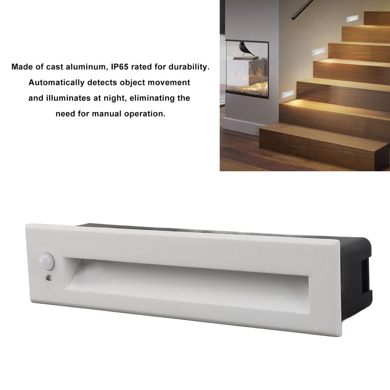 Recessed Sensing Step Light Frosted White LED Stair Light for