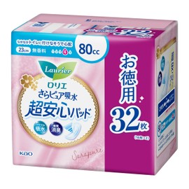Large Capacity: Laurier Sara-Pure Water Absorbent, Ultra Safe Pad, 2.8 fl oz (80 cc), 32 Sheets (Absorbing Care, Absorbent Napkins, Urinary Leaking Pads)