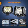 Nilight - ZH416 4PCS 4Inch 60W Triple Row Flood Spot