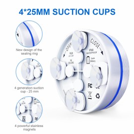 Defeicco Submersible LED Pool Lights for Above Ground Pools, Waterproof Pond Lights with Suction Cups and Magnets Remote Control 200ft Range 16 RGB Colors 2pack Blue Ring