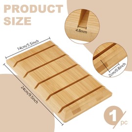 PH PandaHall Wooden Clipboard Holder, 9.4x5.5 inch Menu Holder Tabletop Display Stands Memo Board Holder Desktop Display Stand Document Holder for Classroom Office Store (Holds 5 Clipboards)