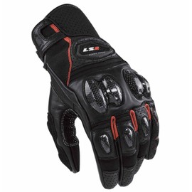 Guantes de Moto Spark 2 para Uso Urbano, Compatible con Pantalla Táctil, para Primavera, Verano y Otoño (Negro/Rojo, Large)