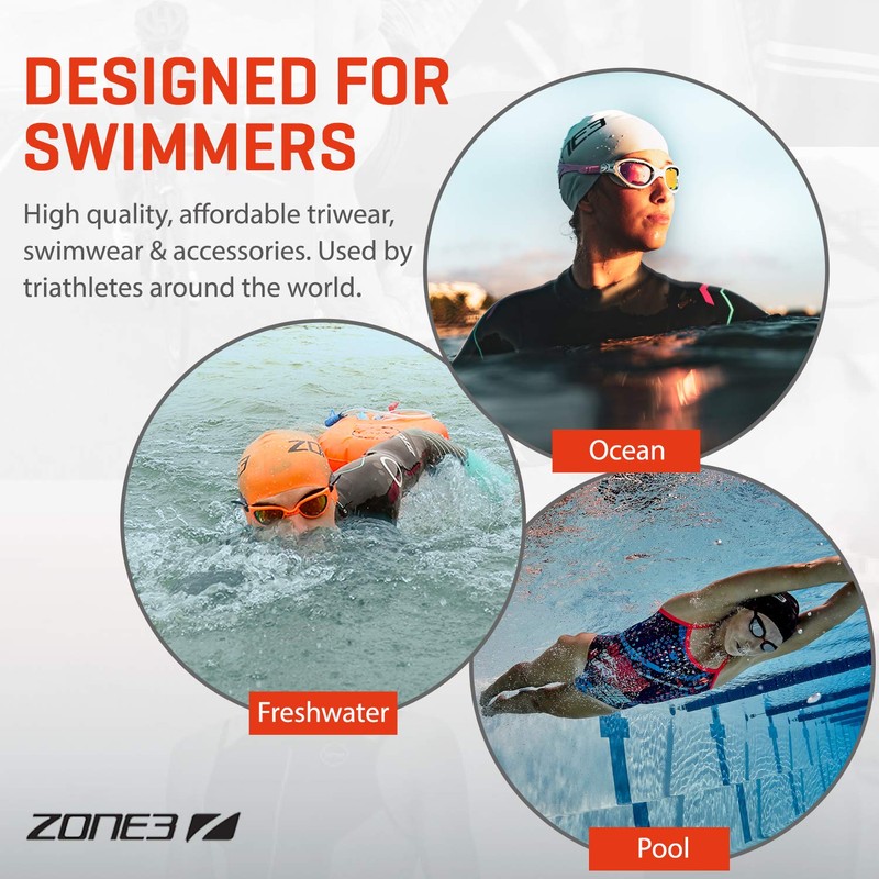 ZONE3 Orange Neoprene Swim Cap