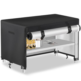 TOHONFOO Outdoor Prep Table Cover with Split Zipper - Waterproof Stainless Steel Metal Table Cover - Outdoor Dining Table Cover - Grill Table Cover - Grill Cart Cover - 60" L x 24" W x 35" H