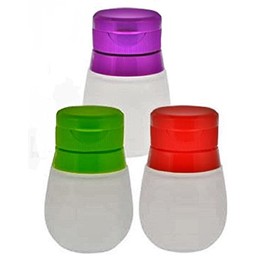 Small Travel Food Dressing Storage Silicone Bottle Containers, 3-ct Set