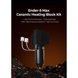 Creality Ender-5 Max Ceramic Heating Block Kit, High Thermal Conductivity, High Flow Printing, 300°C Temperature Resistance, Quick-Swap Nozzle