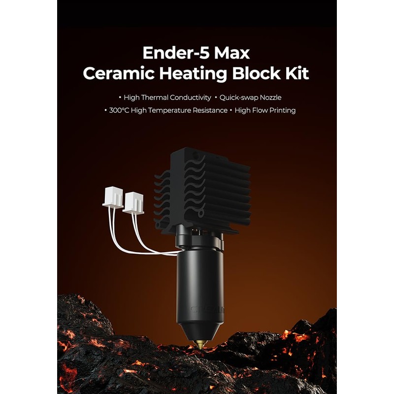 Creality Ender-5 Max Ceramic Heating Block Kit, High Thermal Conductivity,