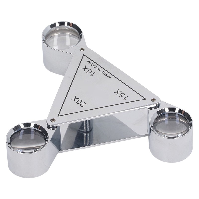 3 Lens Loupe Pocket Foldable Jewelers 10X 15X 20X Jewelry
