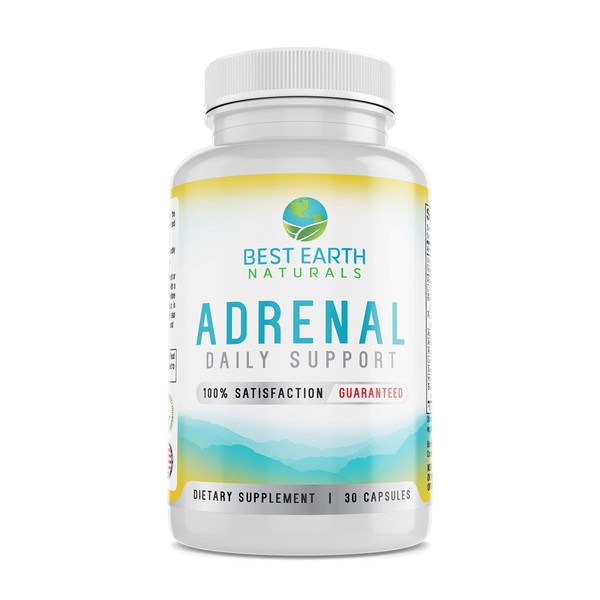 Best Earth Naturals Adrenal Support Supplement Cortisol MGR with Rhodiola Rosea, B Vitamins, Ginger Root, Ashwagandha, Licorice and More for Adrenal 30 Count