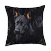 Black German Shepherd Pattern Design Throw Pillow