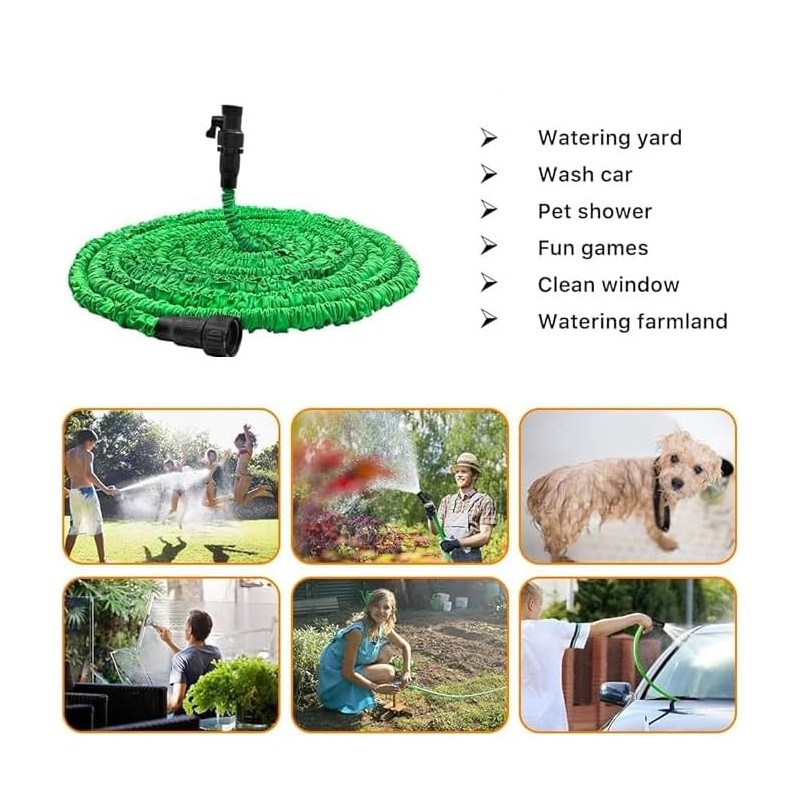 LEOFLA 8054329626757 LFLMAGICHOSE30M Extendable Garden Hose 30 m, Green Or
