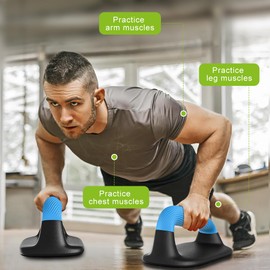 Kipika Push Up Bars, Pushup Stands, Anti-Slip Soft Plastic Push Up Handles, Bottom Anti-Slip Pad, Strength Training Equipment, Perfect for Floor Workout Exercise (D: Black & Blue)