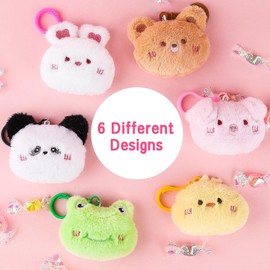 Niceup - Paquete de 28 llaveros para niños pequeños de San Valentín, mini animales de peluche para hacer sonido, decoraciones con tarjetas, regalo de intercambio de clase, juguetes de animales de