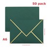 50 Pack 4x6 Green Envelopes - Self Seal, A6 Size