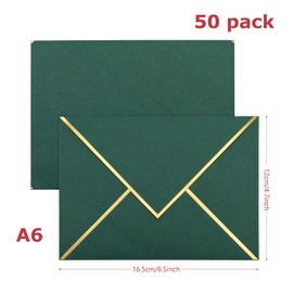 50 Pack 4x6 Green Envelopes - Self Seal, A6 Size - Perfect for Invitations, Weddings, Photos, Postcards, Greeting Cards & Mailing
