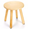 Goaste 10 Inch Wooden Step Stool, Solid Round Sitting Stool