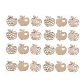 100pcs Wooden Decor Apple Wooden Slices Wooden Ornaments DIY Crafts Accessories Wooden Slice for Party Wood Decor Christmas Decor Mini Chips Hollow Out Wooden Pieces