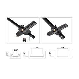 Thin Jig, Thin Table Saw Jig Table Band Saw Router Table Fast Ripping Guide with Roller Limiter Woodworking Tool for 3/8 X 3/4in T Slot
