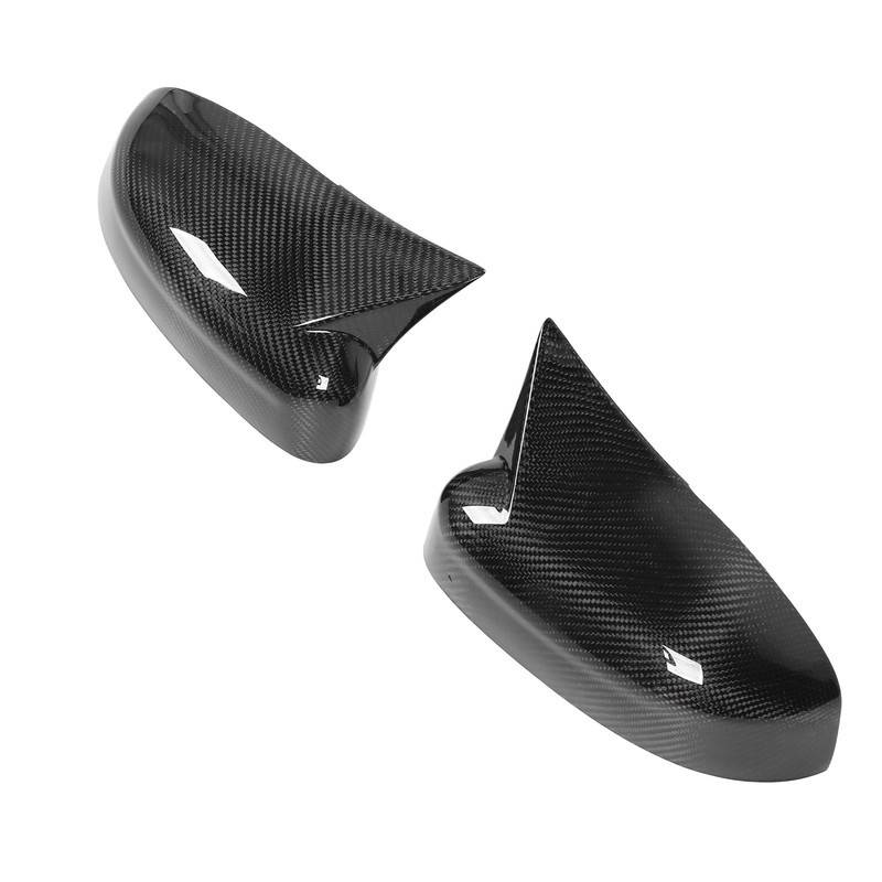 1 Pair Carbon Fiber Ox Horn Rearview Side Glass Mirror