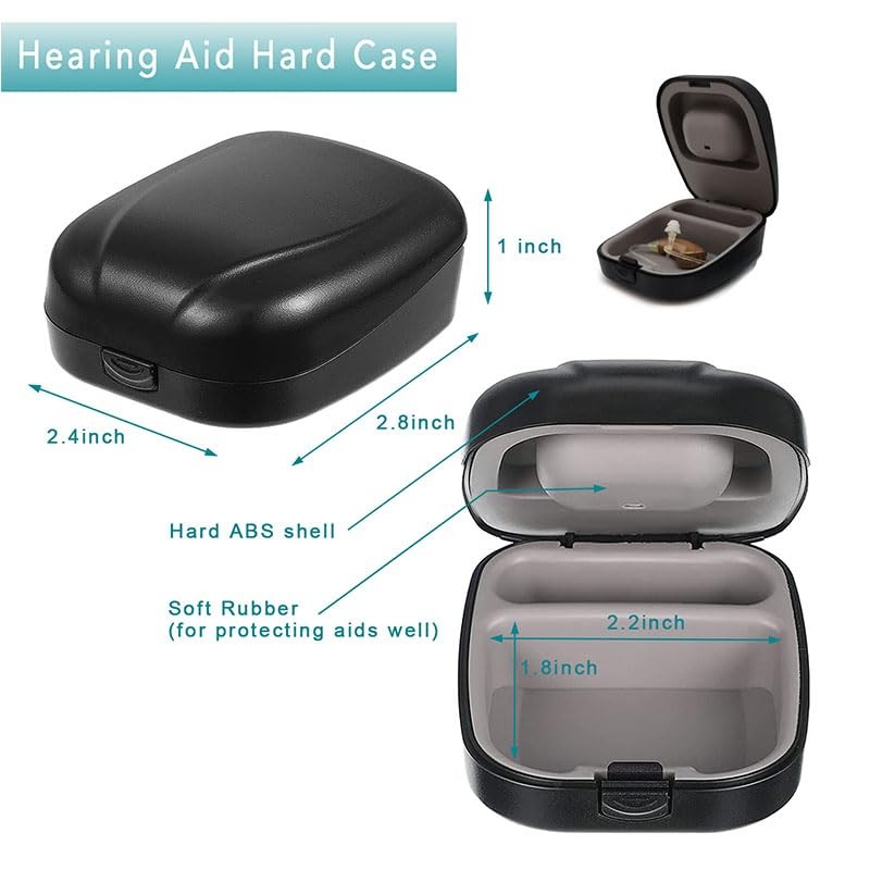 BOCOKO Hearing Aid Hard Case Pocket Size with Cleaning Cloth