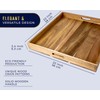 Extra Large (22") Square Premium Acacia Wood Ottoman Tray with