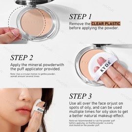 KYDA Mineral Powder, SPF 35, 4-in-1 Mineral Pressed Powder Foundation with Concealer and Setting, Matte Weightless Pressed Foundation, Light to Medium Coverage, #PORCELAIN