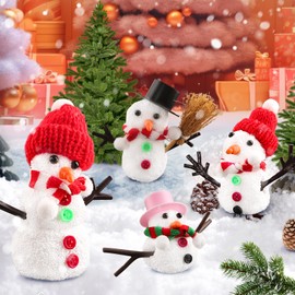 Shemira 12 Pack DIY Snowman Kit, Christmas Crafts for Kids, Modeling Air Dry Clay Craft Kits for Kids, DIY Christmas Ornaments Kits, Christmas Party Favors Stocking Stuffers for Kids, Christmas Gifts
