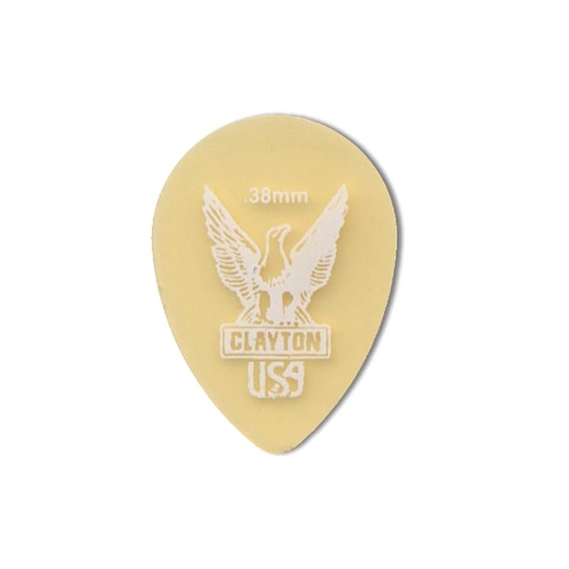 Ultem Gold Small Teartrop Plectrum 0.38mm Clear Gold (Pack of