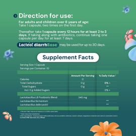 Lacteol SAFE DiarrhEase - Adults -Drug Free and Clinically Tested postbiotic