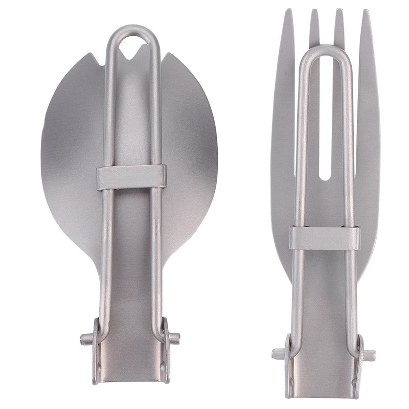 Portable Folding Titanium Spork Fork Outdoor Camping Cutlery Travel Tableware(Fork