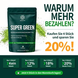 Green Helper Detoxification Powder, 200 g with 10 g Spoon, Green Superfood Powder