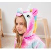 Girls Unicorn Hooded Robe with Matching Slippers, Headband, Blindfold Pink