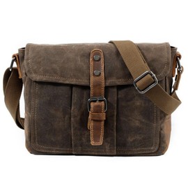 Maruno Shoulder Bag, Men's, Small, Cross-Body Shoulder Bag, 6 Pockets, Women's, Messenger Bag, Batik Dyed Canvas, 10 Inches, Multifunctional Storage, Waterproof, 2-Way, Outdoor, Braun