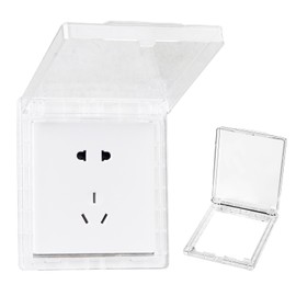 couduan 1 Pcs Light Switch Cover,Plug Socket Covers UK,Socket Covers,Prevents Children and Adults from Accidentally Opening The Switch,Suitable for Kitchens and Bathrooms（Transparent Color）