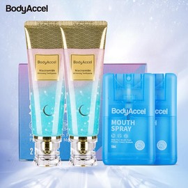 BodyAccel Whitening Toothpaste -Niacinamide Peach Mint Flavor | Vegan, Fluoride-Free, Antiplaque & Fresh Breath | Oral Hygiene Essentials:_Toothpaste+Oral Spray
