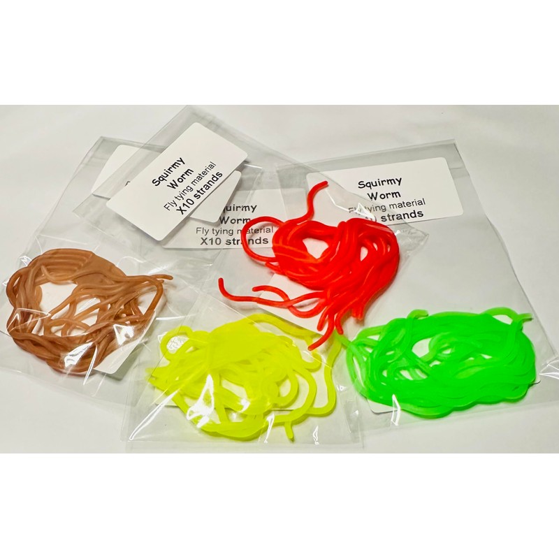 Squirmy Worm Fly Tying Material, 10 Strands per Pack, 4
