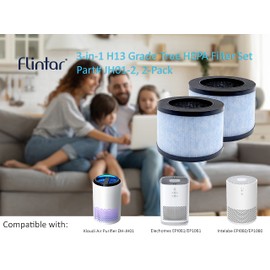 Flintar MK01 Replacement Filter, Compatible with AROEVE MK01 MK06 and Kloudi Air Purifier DH-JH01, TZ-K1, Intelabe EPI080, and Elechomes EPI081, 2-Pack