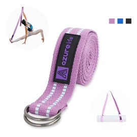 A AZURELIFE Premium2 in 1 Yoga Mat Strap, Adjustable Yoga Mat Carrier Sling for Carrying, Doubles As Stretch Bands