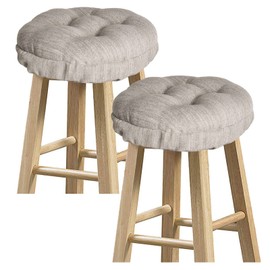 baibu Set of 2 Stool Covers Round, Super Soft Round Bar Stool Cushion Covers Seat Cushion - 2 Cushions Only (Beige,12" (30cm))
