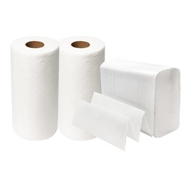 Perfect Stix Paper Towel Combo Pack, 2 Packs MultiFold White 250 Count, 2 Rolls 2-Ply 85 Count