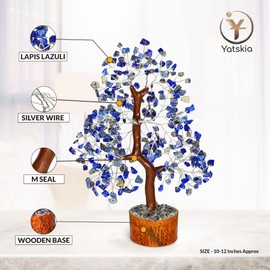 Lapis Gem - Lapis Lazuli Chakra Tree, Crystal Tree, Money Tree, Chakra Tree of Life, Healing Stone, Arbol De La Vida, Gemstones and Crystals, Crystal Tree for Positive Energy, Spiritual Decor for Home